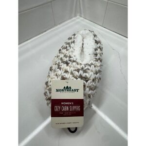 Northeast Outfitters Womens Cozy Cabin Slippers Taupe Spacedye Aloe Infused S/M